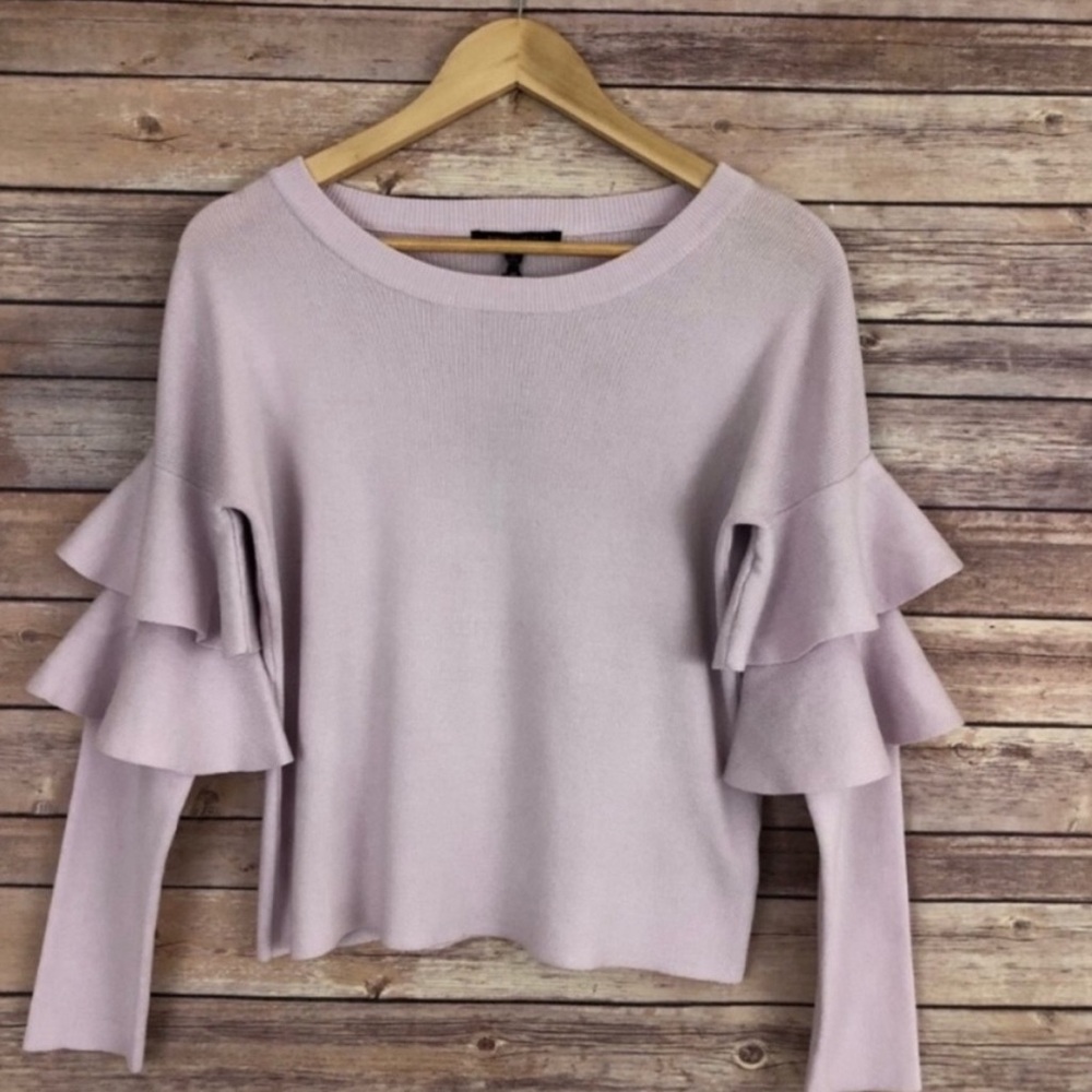 Ruffled-Sleeve Sweater